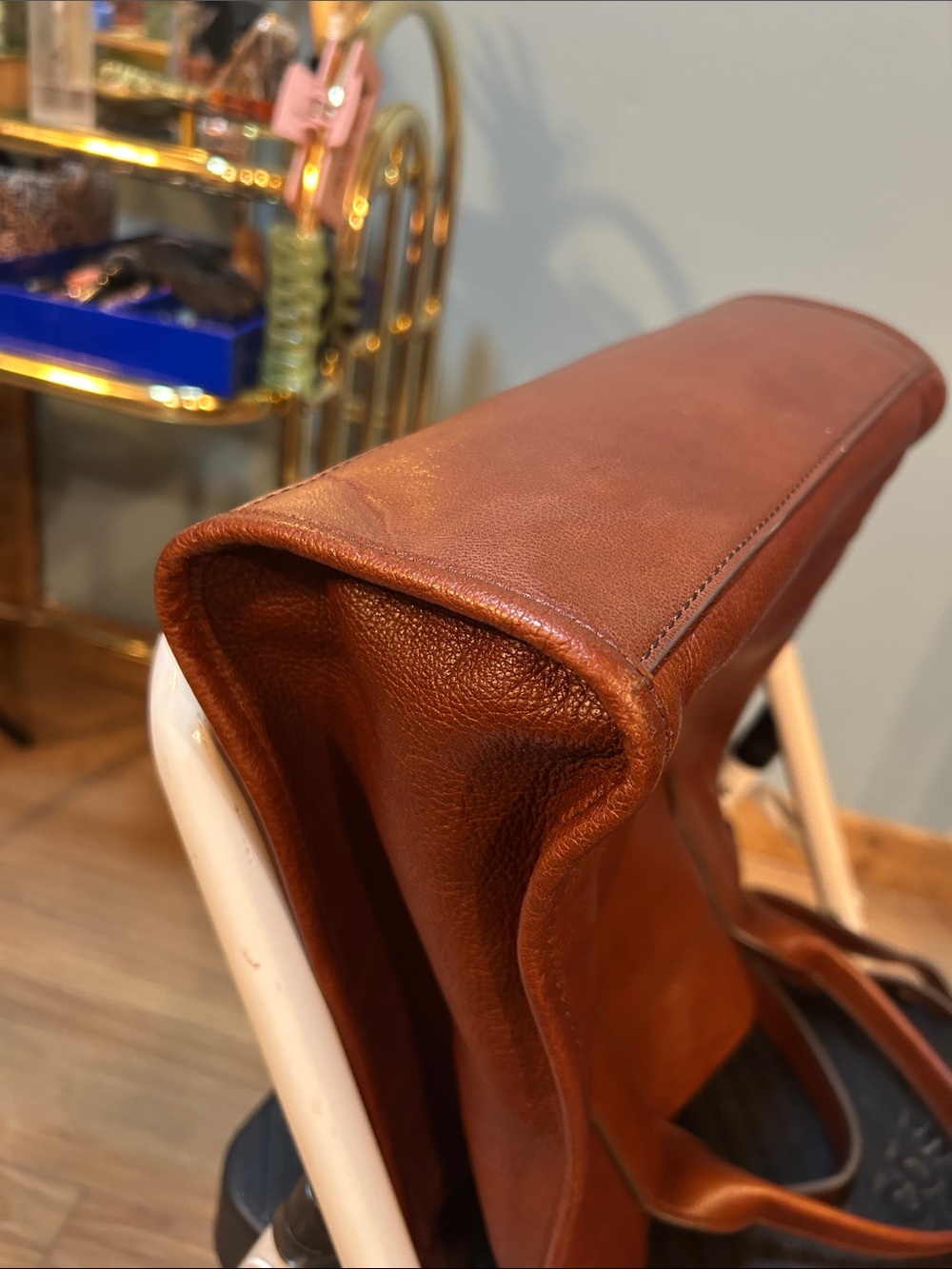 Fossil Cognac Leather Tote with Dual Handles - Picture 9 of 16